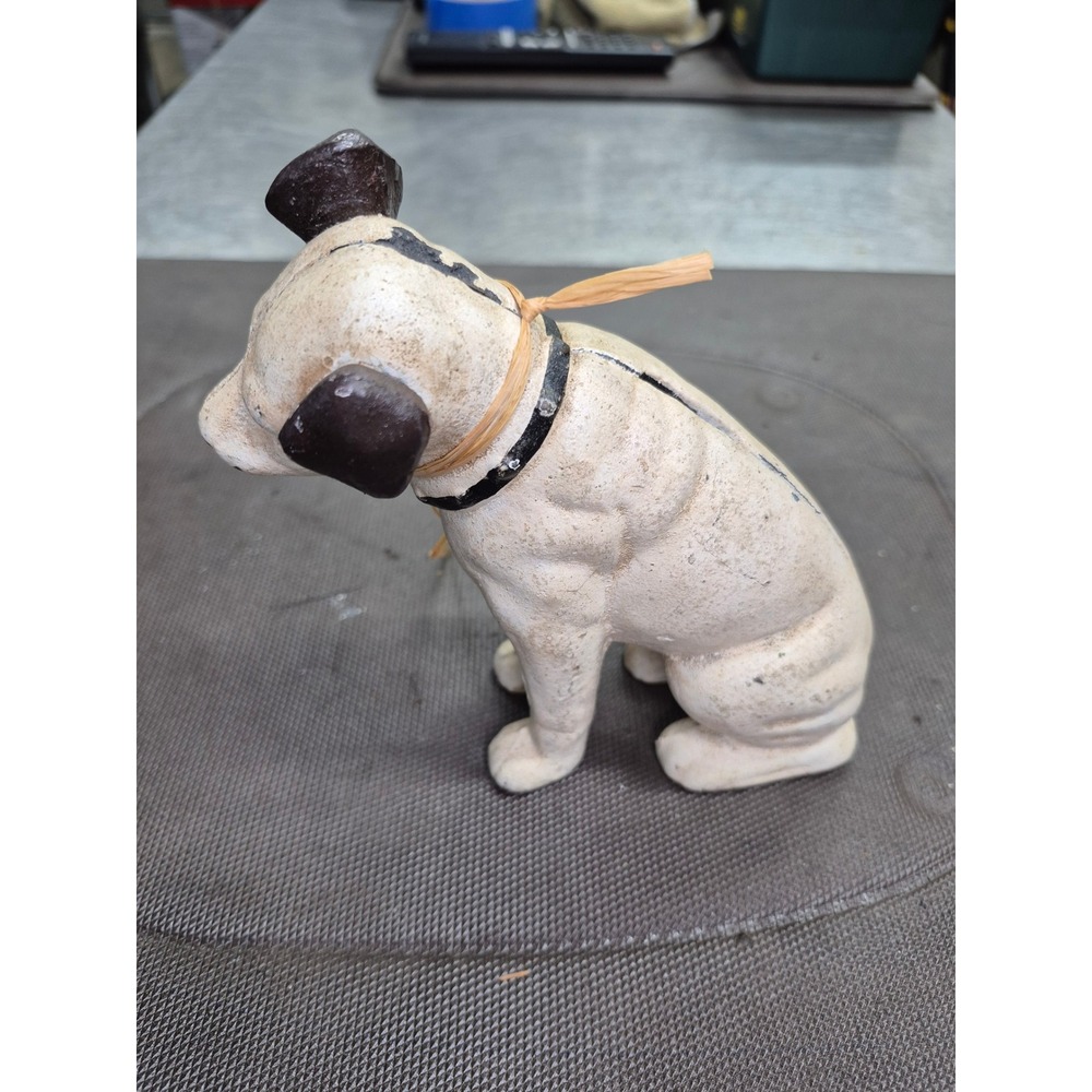 Vintage Cast Iron Dog‎ Coin Bank Puppy Figurine Rustic Home Decor